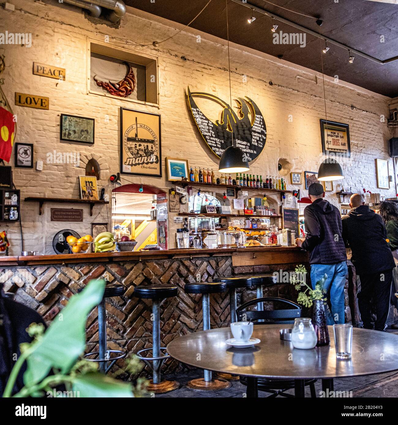 Cafe Månefiskeren Coffee Shop in Freetown Christiania,a hippie