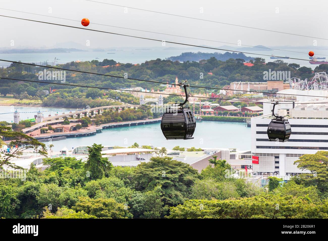 Cable car operating between Sentosa Island and Faber Peak on Mount