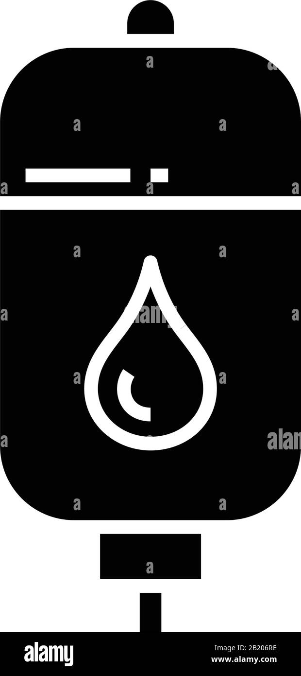 Dropper black icon, concept illustration, vector flat symbol, glyph sign. Stock Vector