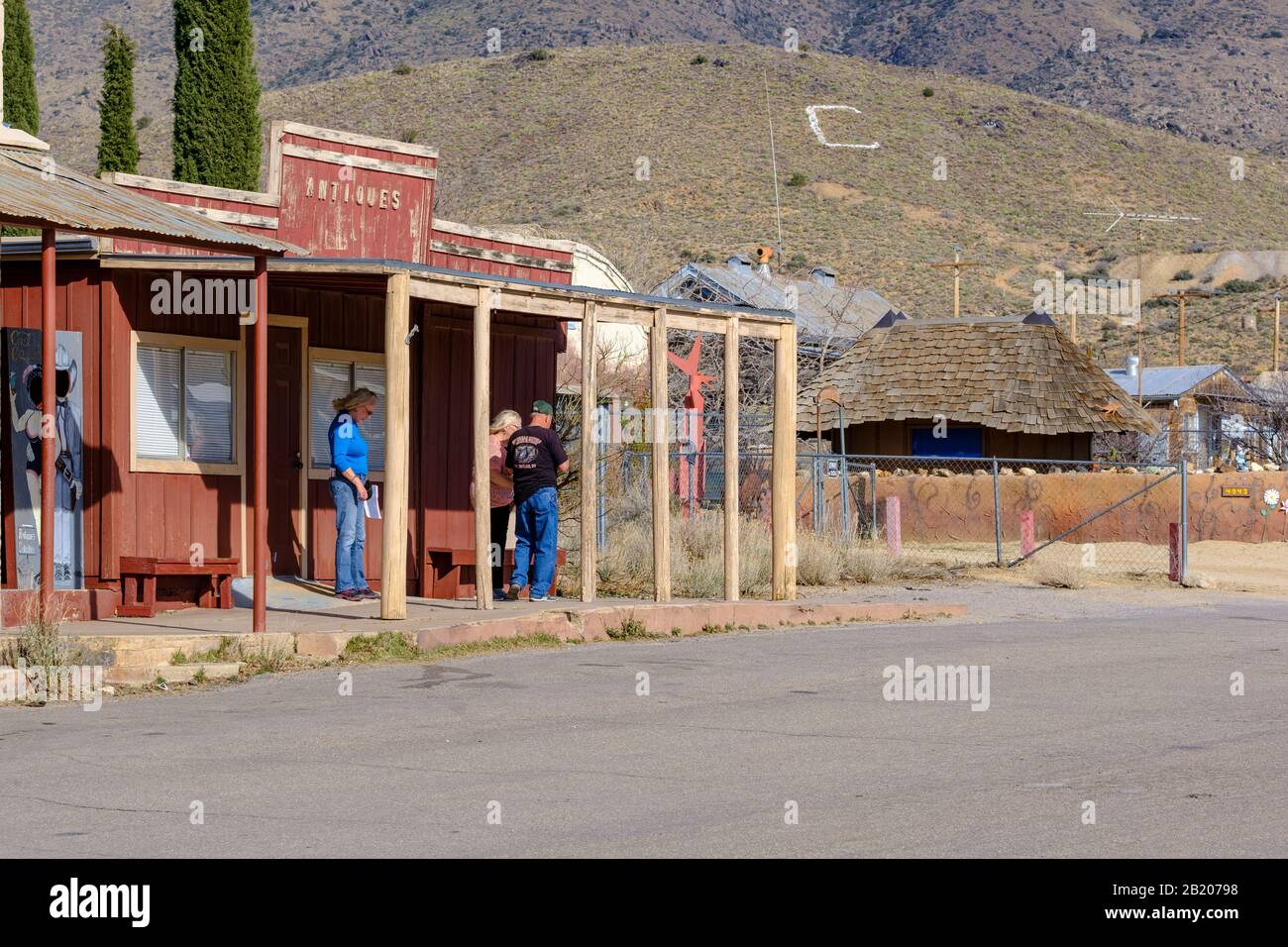 Antique shop at Chloride, Arizona, 86431, USA. The oldest continuously inhabited mining town in United States, Stock Photo