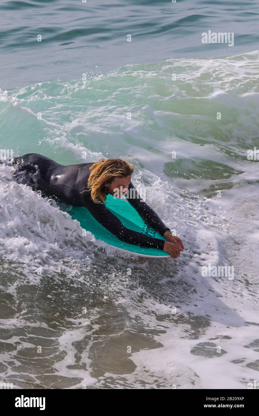 United Skim Tour 3 Time World Champion Blair Conklin surfing at the Wedge  Newport Beach, California, USA Stock Photo - Alamy