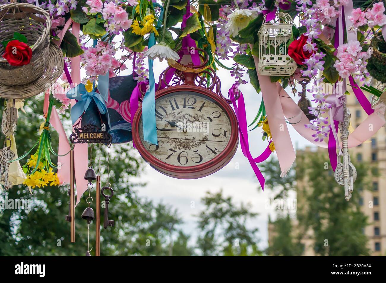 Wedding decoration. Alice in wonderland style. Arc decoration Stock Photo -  Alamy