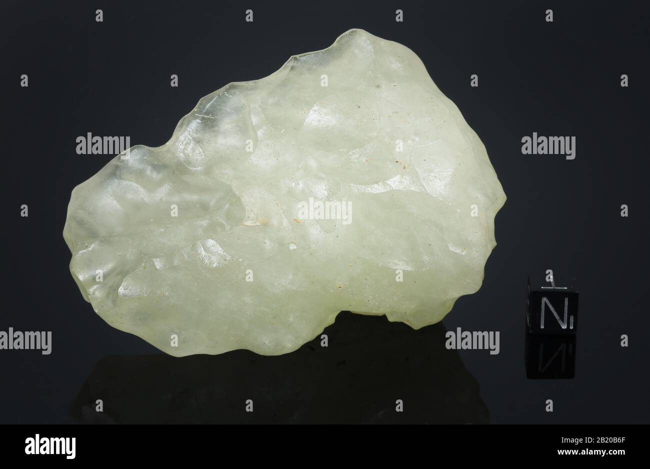 some Libyan glass samples created by the impact of a meteor on the desert sand thousands of years ago Stock Photo