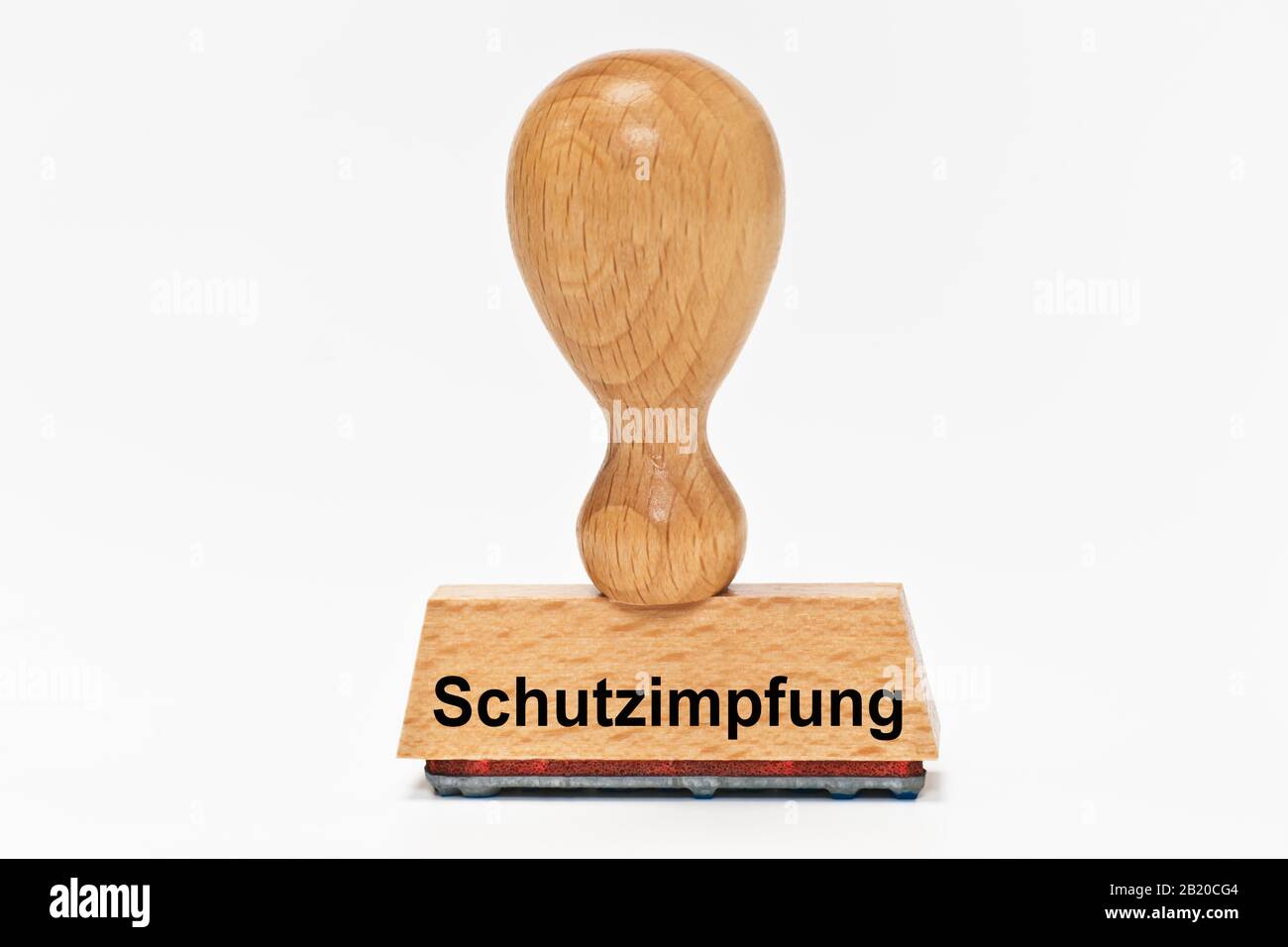 a stamp with the inscription Schutzimpfung (Protective vaccination) Stock Photo