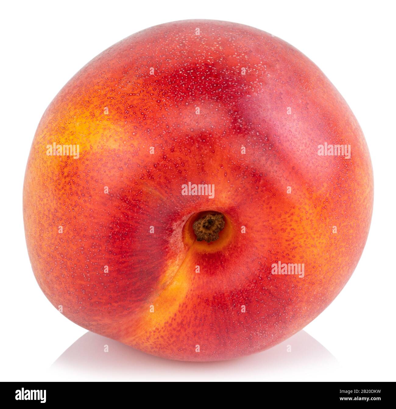 Nectarine fruit isolated on white background. Clipping Path Stock Photo