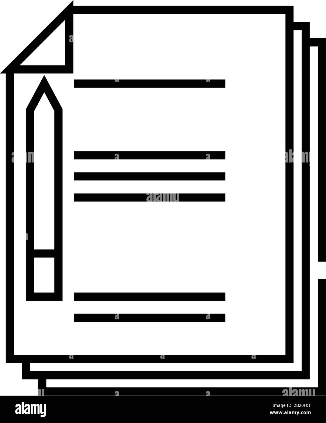 Notes line icon, concept sign, outline vector illustration, linear ...