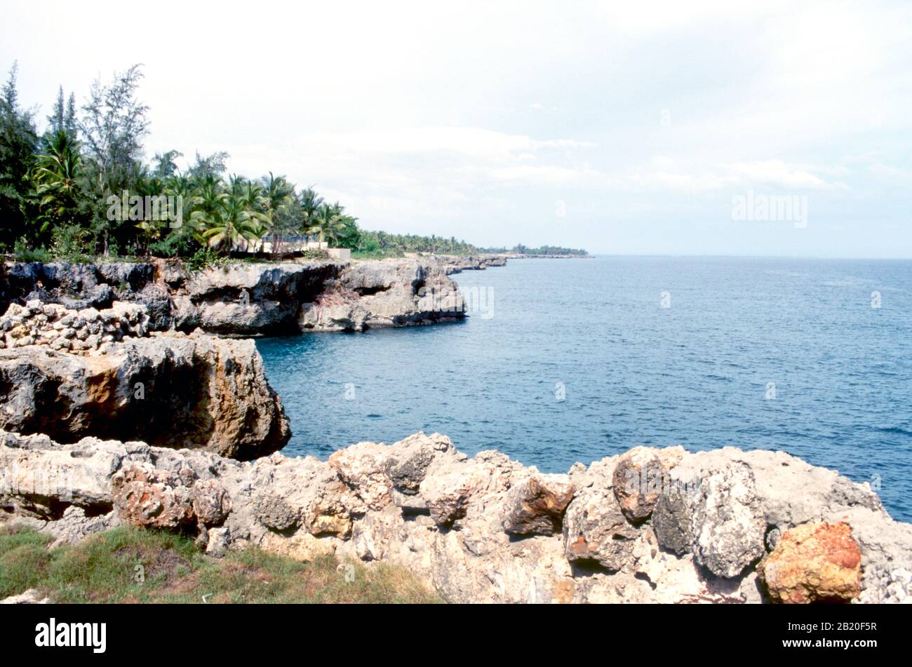 Rocky shoreline in the Dominican Republic, Stock Photo