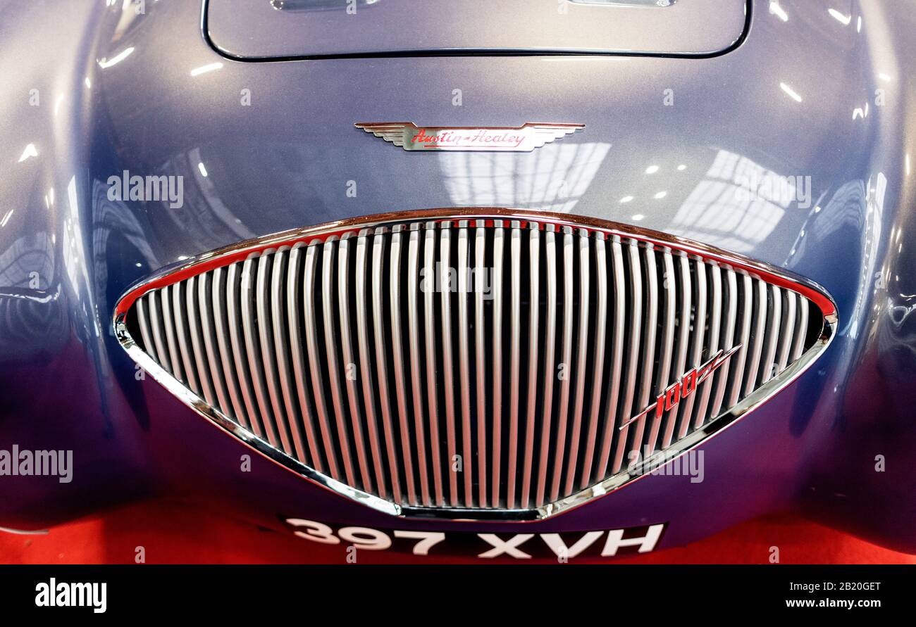 An Austin Healey 100 Racer At The Classic Car Show London 2020 Stock Photo