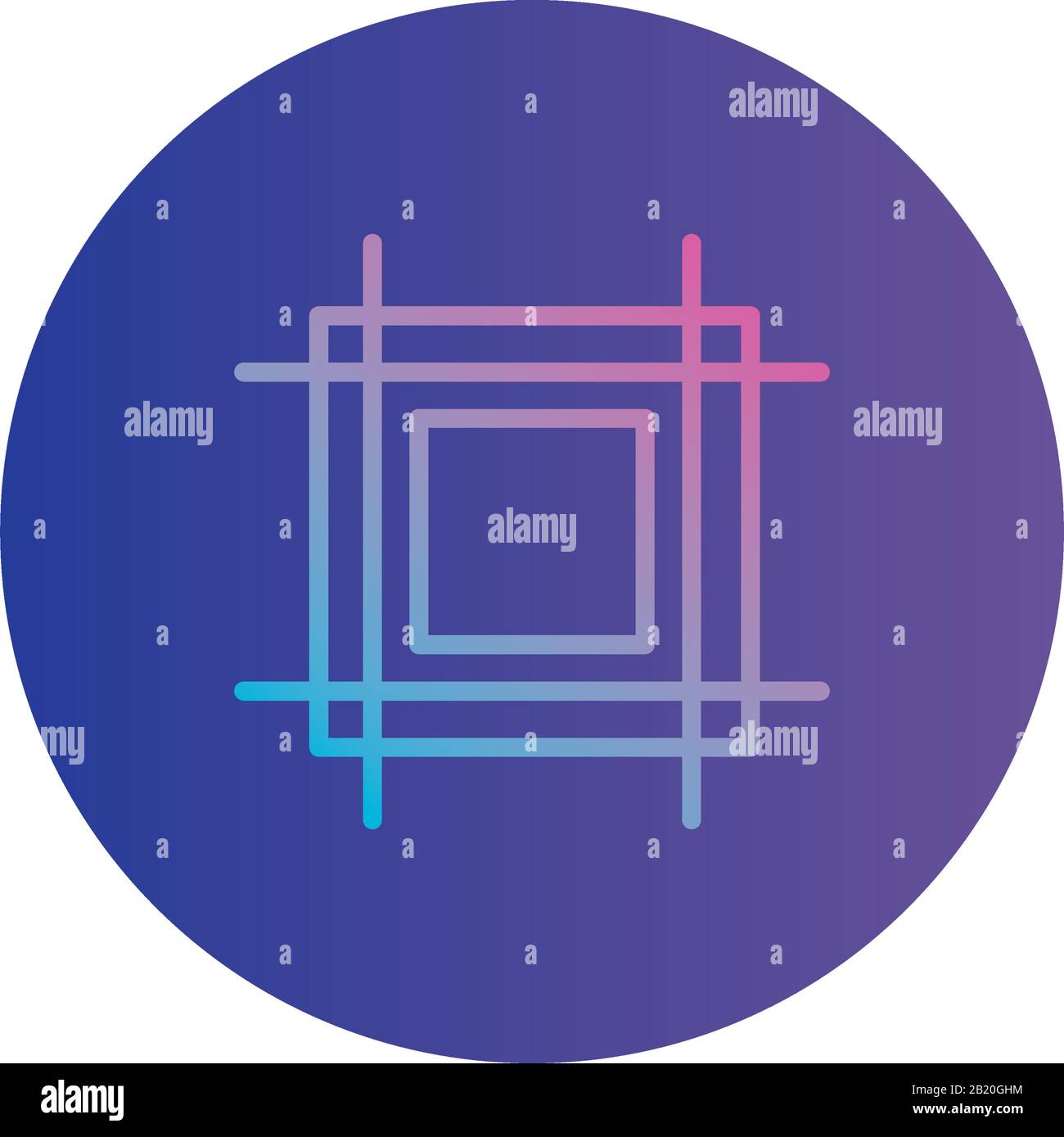 circuit square gradient style icon design, futuristic virtual ...