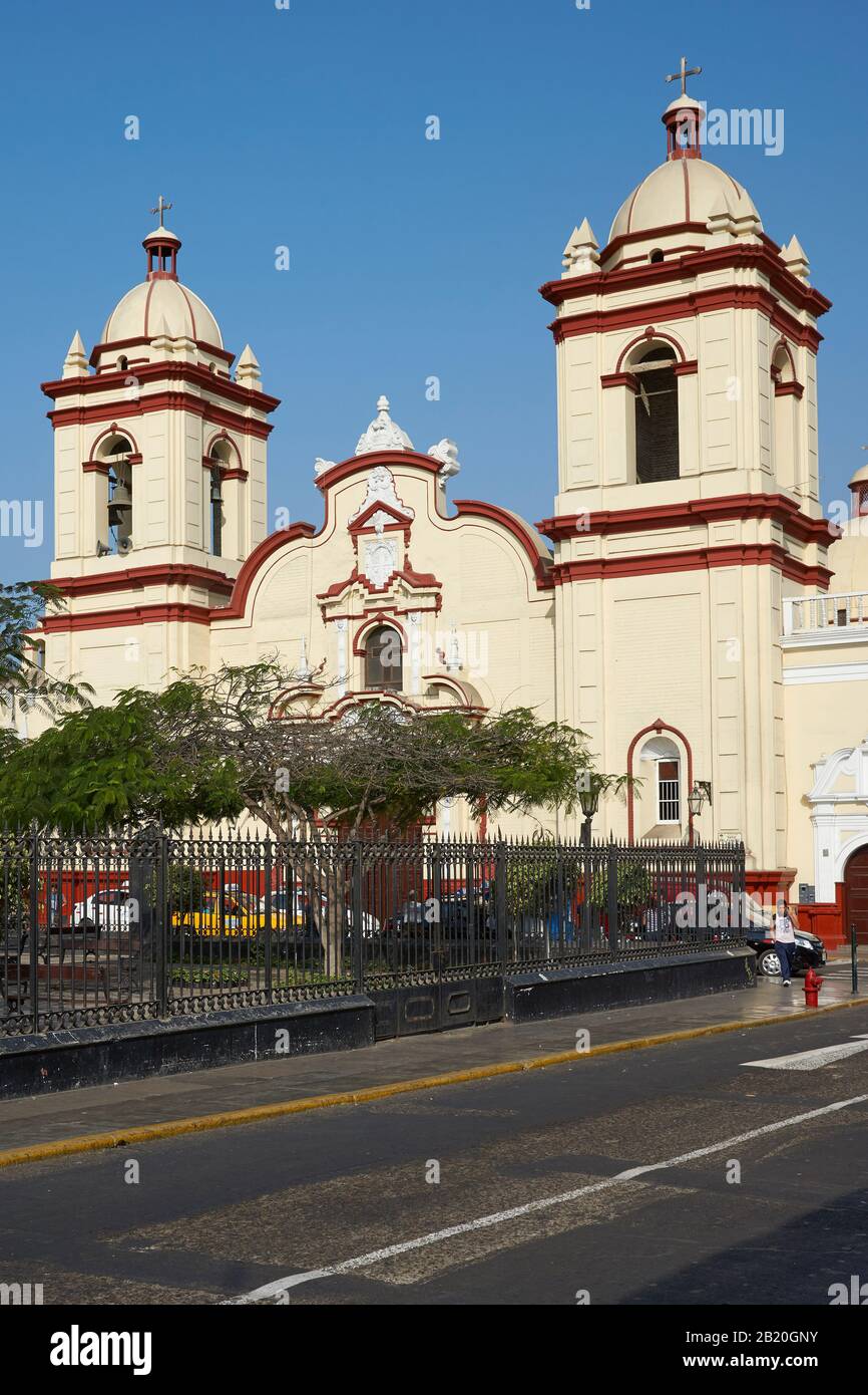 Historic Church and Monastery El Carmen in the Spanish Colonial city of Trujillo in Peru Stock Photo