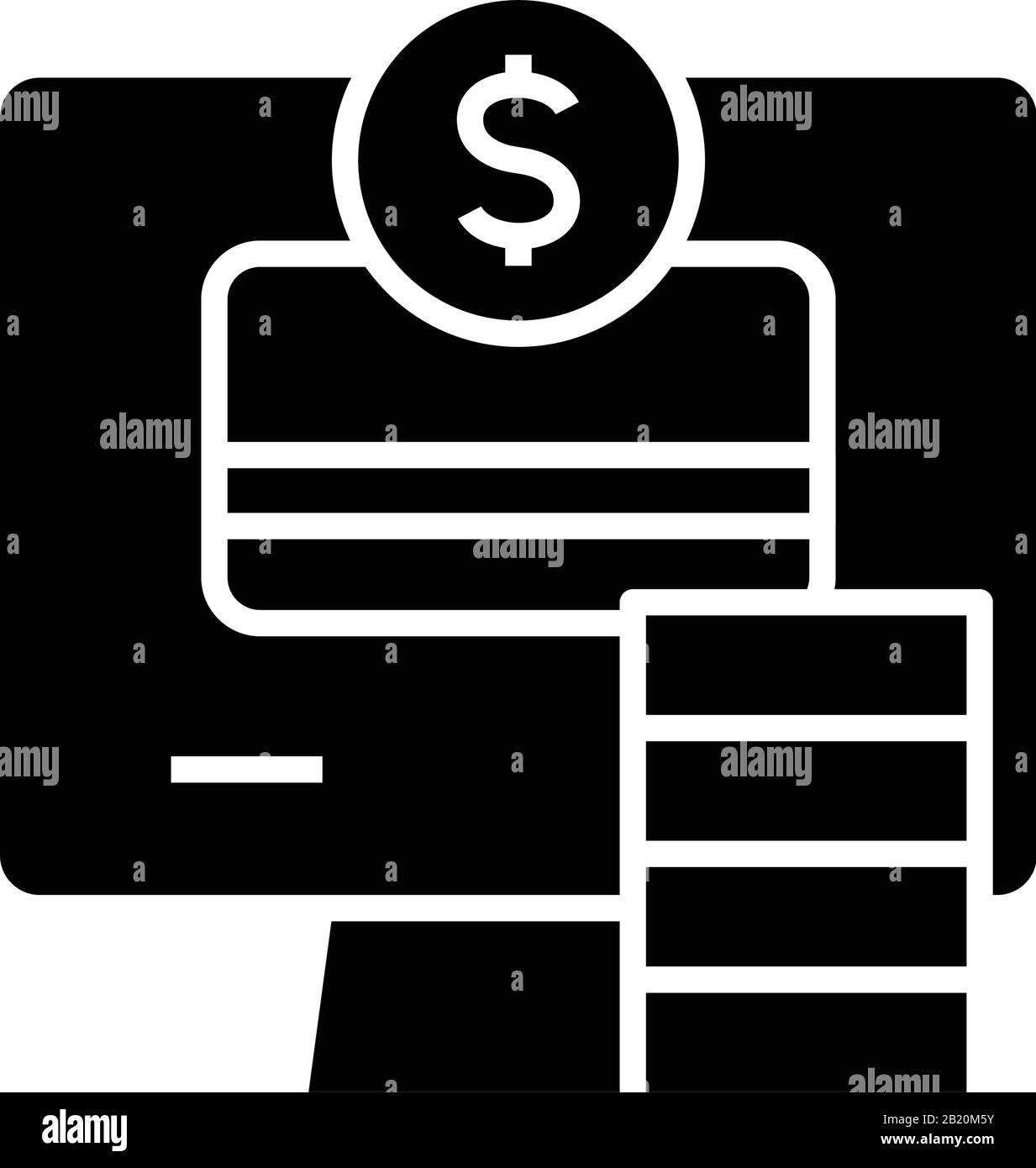 Electronic purse black icon, concept illustration, vector flat symbol