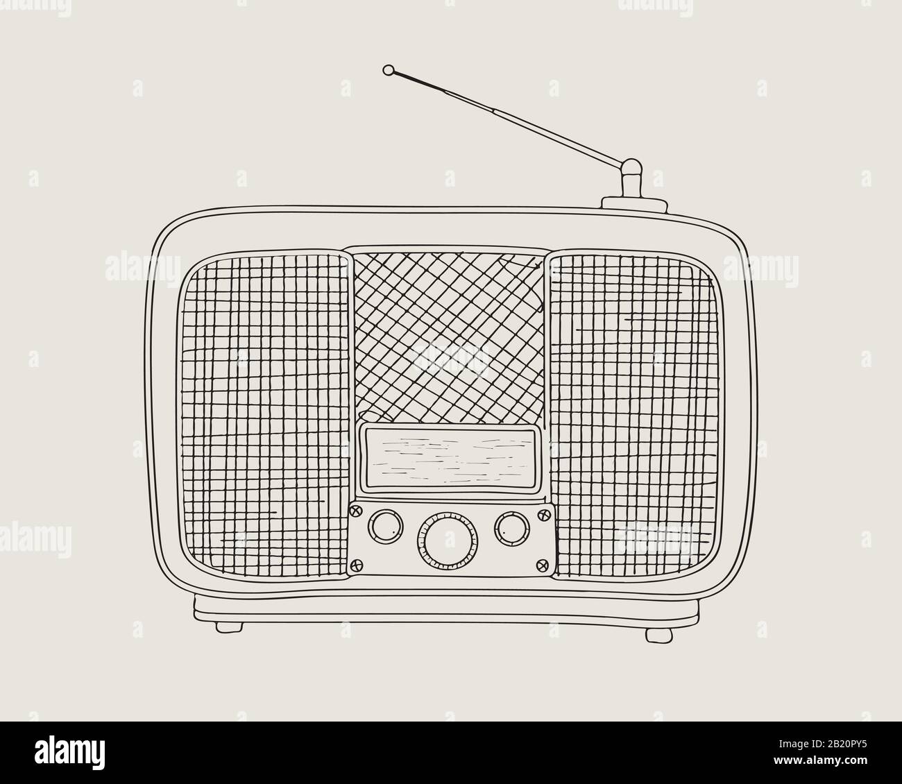 Vintage style radio vector sketch drawing Stock Vector Image & Art Alamy