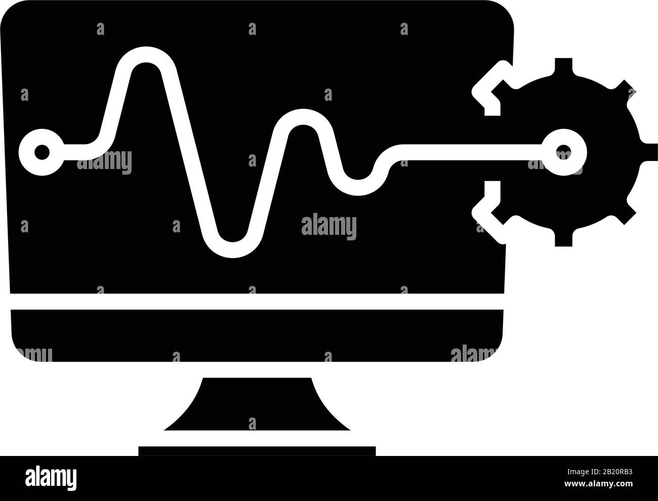 Digital engineering black icon, concept illustration, vector flat