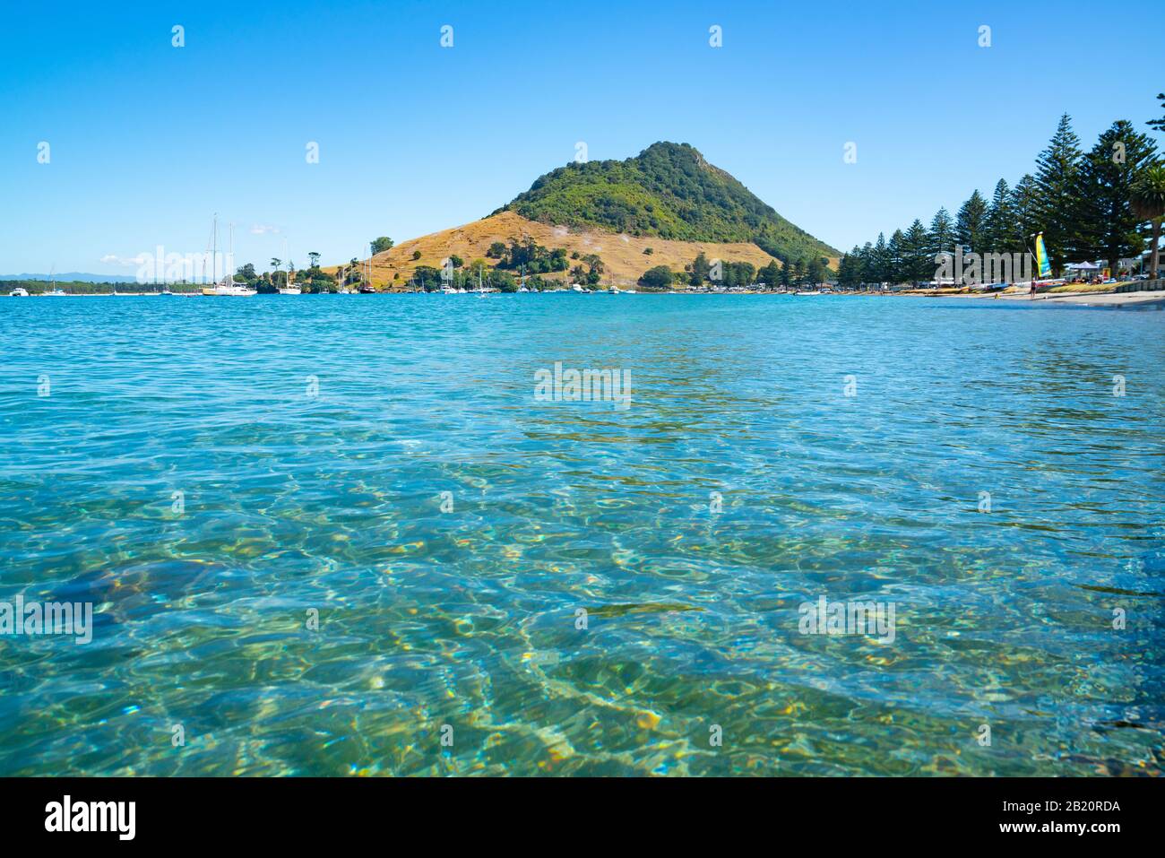 Tauranga New Zealand Mount Maunganui at northern end Pilot Bay beyond