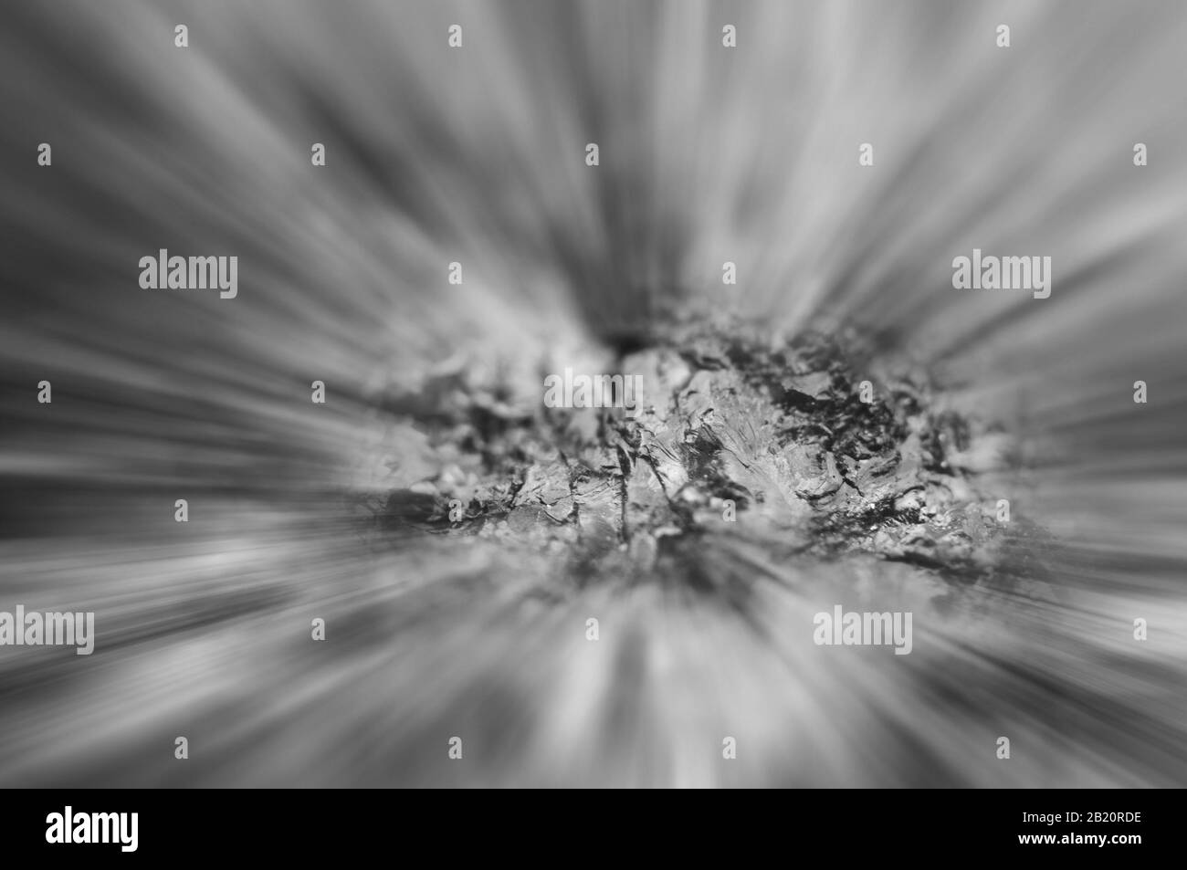 Black and white photography. Beautiful black and white background of crystals and abstract rays. Macro. Stock Photo