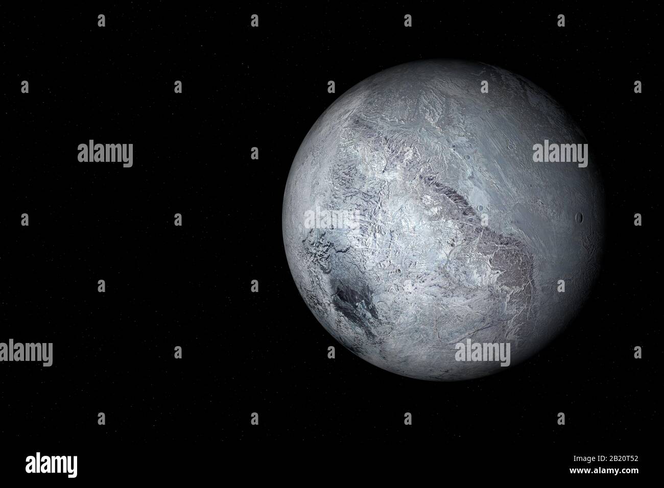 Eris is second-largest known dwarf planet in the Solar System. Stock Photo