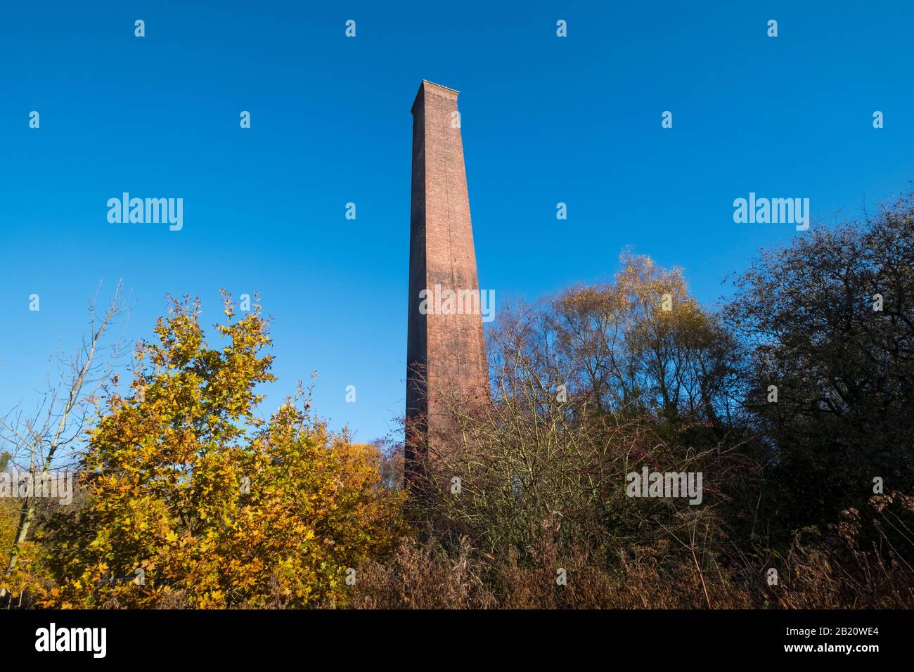 Stirchley Chimney in Telford Town Park, Shropshire, England, UK Stock Photo