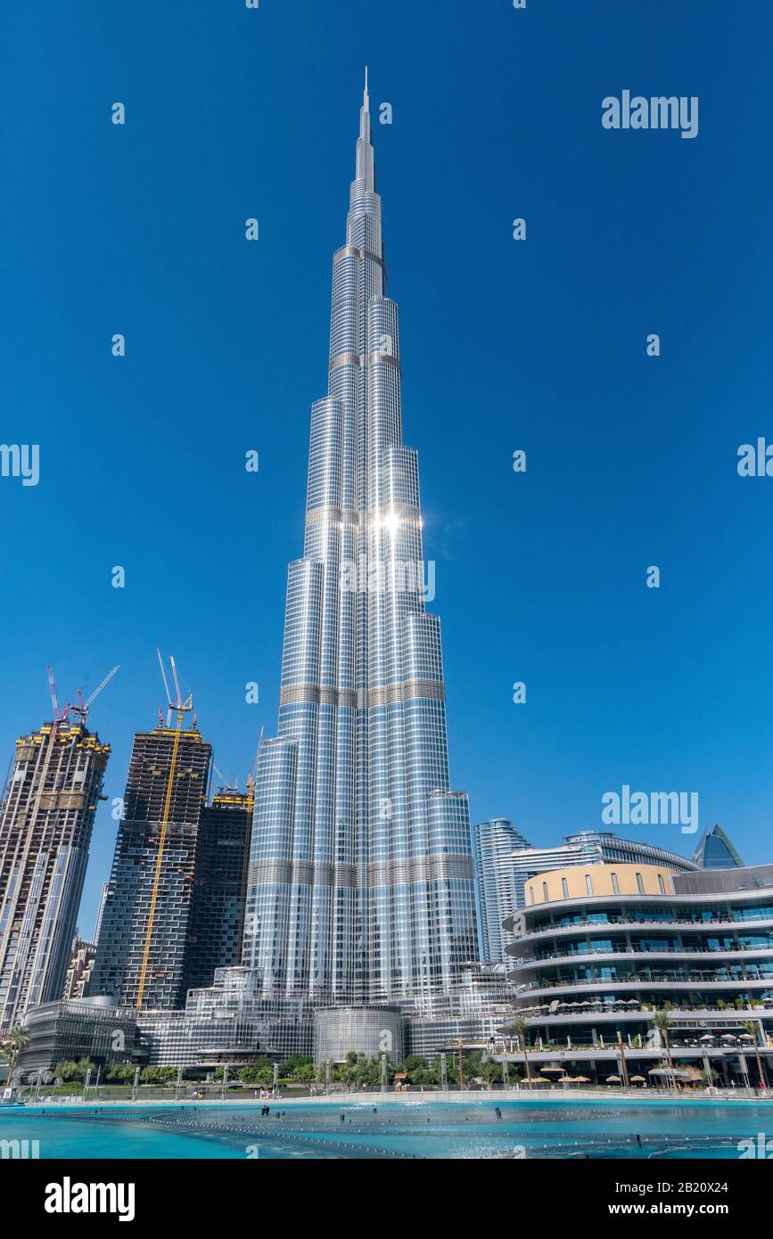 Beautiful Burj Khalifa tallest building in Dubai UAE Stock Photo