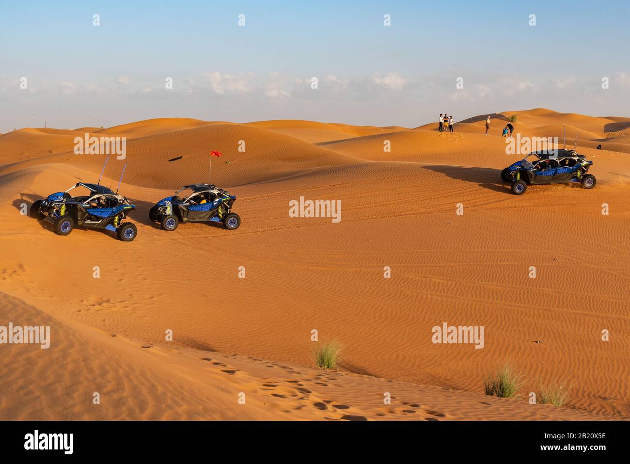 Beautiful Dubai desert during sunset in Dubai UAE. Stock Photo