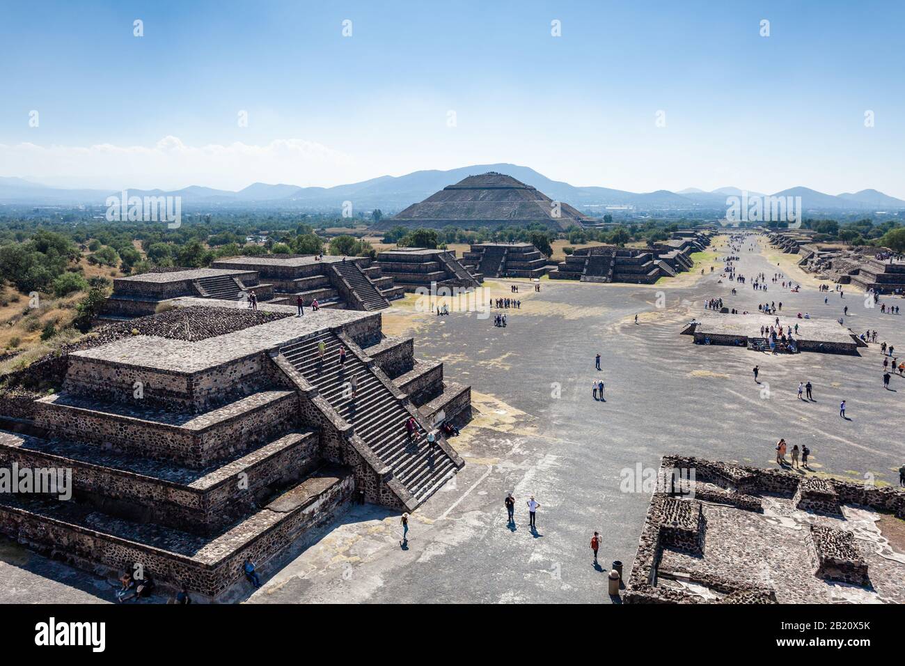 Top view from pyramid of the sun hi-res stock photography and