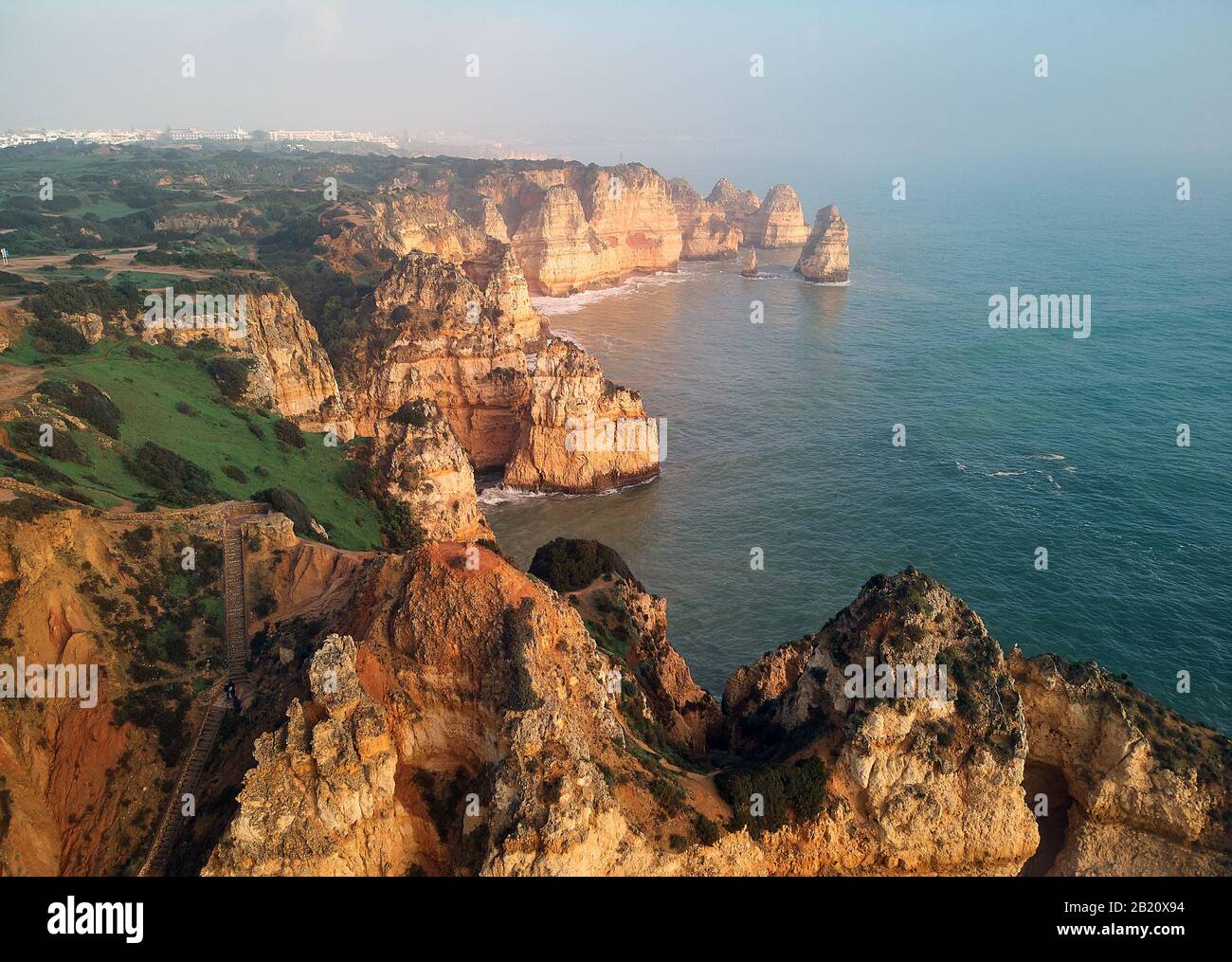 Aerial Panoramic View Of Ponta Da Piedade Headland With Group Of Rock aerial-panoramic-view-of-ponta-da-piedade-headland-with-group-of-rock
