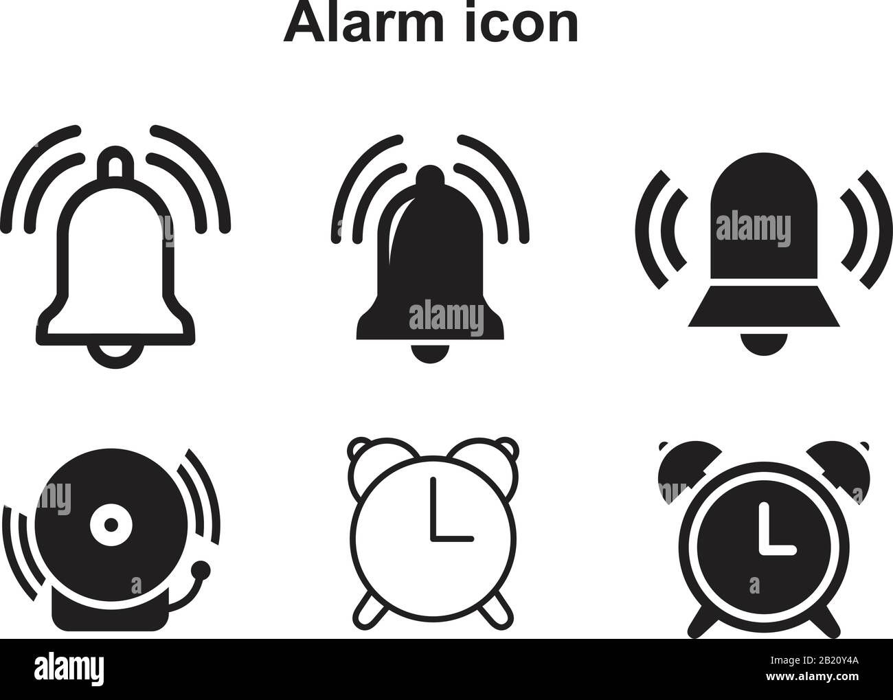 Alarm Icon template black color editable. Alarm Icon symbol Flat vector