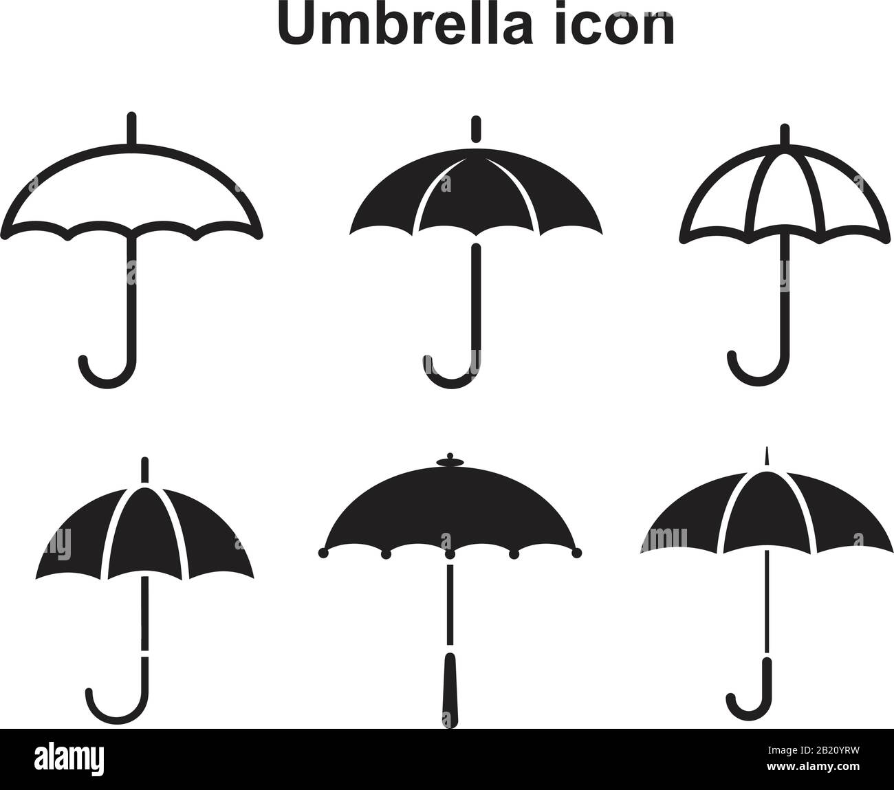 Umbrella Icon template black color editable. Umbrella Icon symbol Flat