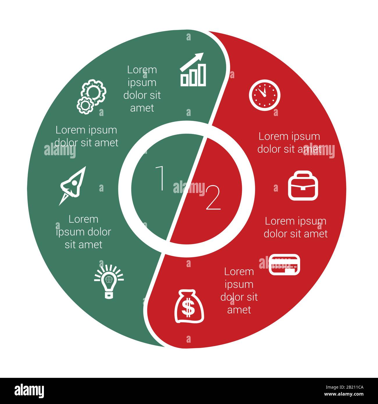 Pie chart data Elements For Template infographics with two 2 positions ...