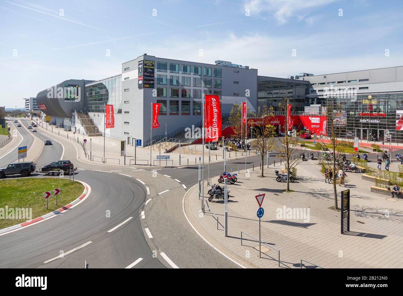Building with main entrance, Nuerburgring race track, Nuerburg ...