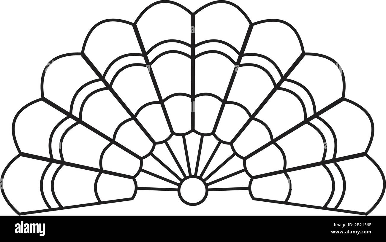 Handheld fan Icon template black color editable. Handheld fan Icon symbol Flat vector illustration for graphic and web design Stock Vector Image & Art - Alamy