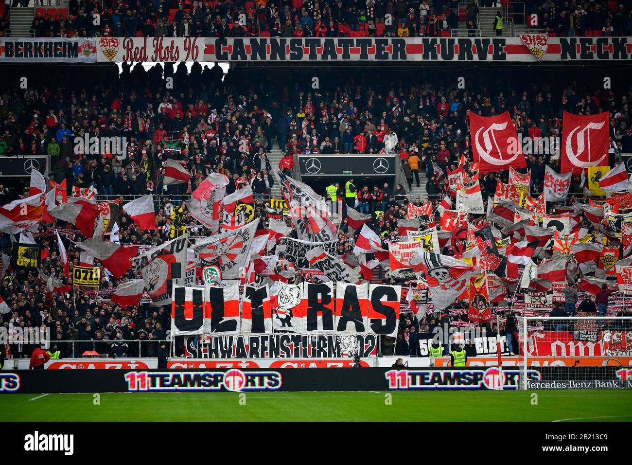Cannstatter with poster ULTRAS, Mercedes-Benz Arena, Stuttgart, Germany Stock Photo - Alamy