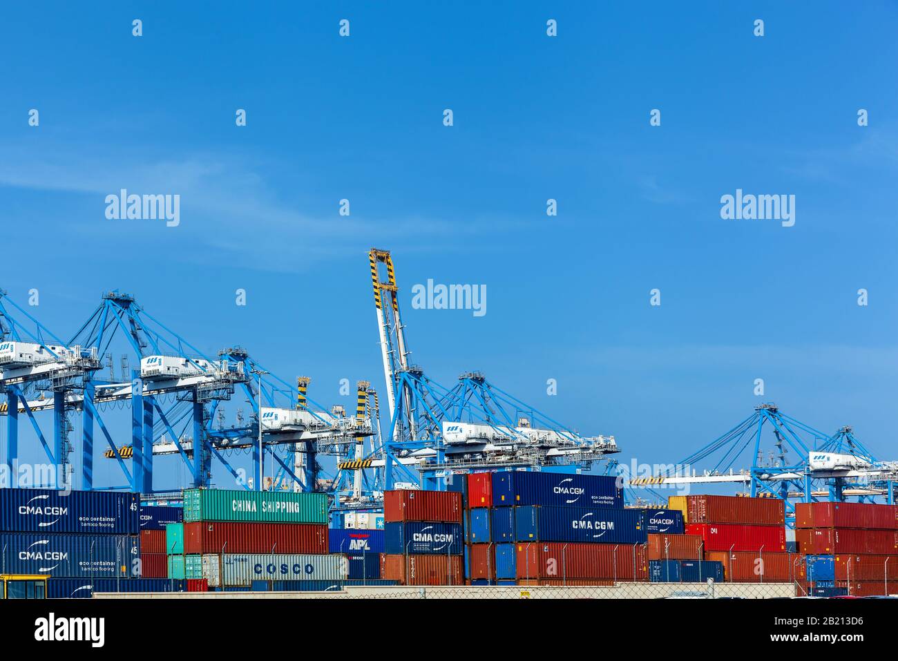 Malta Valletta June 16, 2019 ogistic background of many container