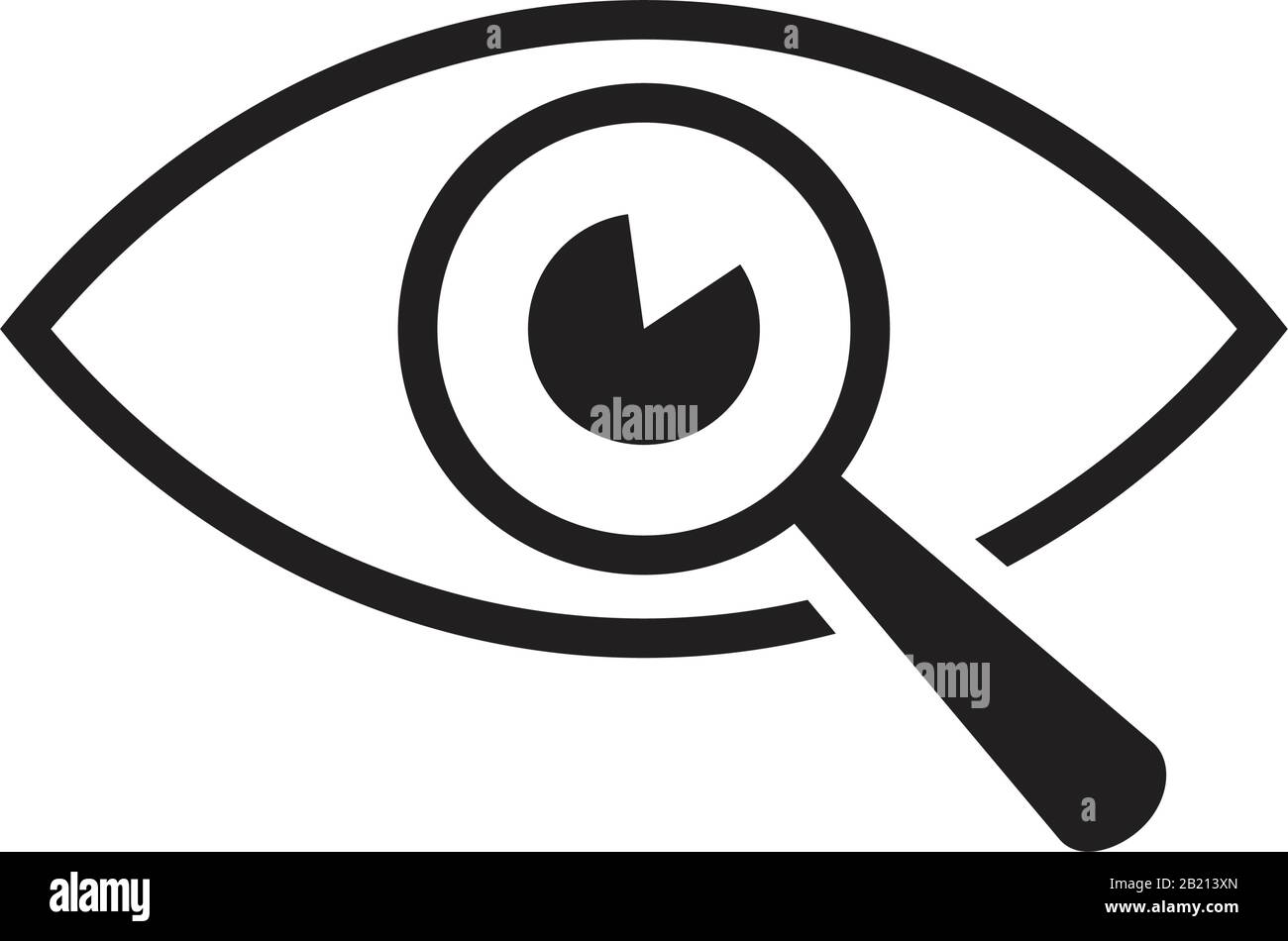 Magnifier with eye glass outline Icon template black color editable