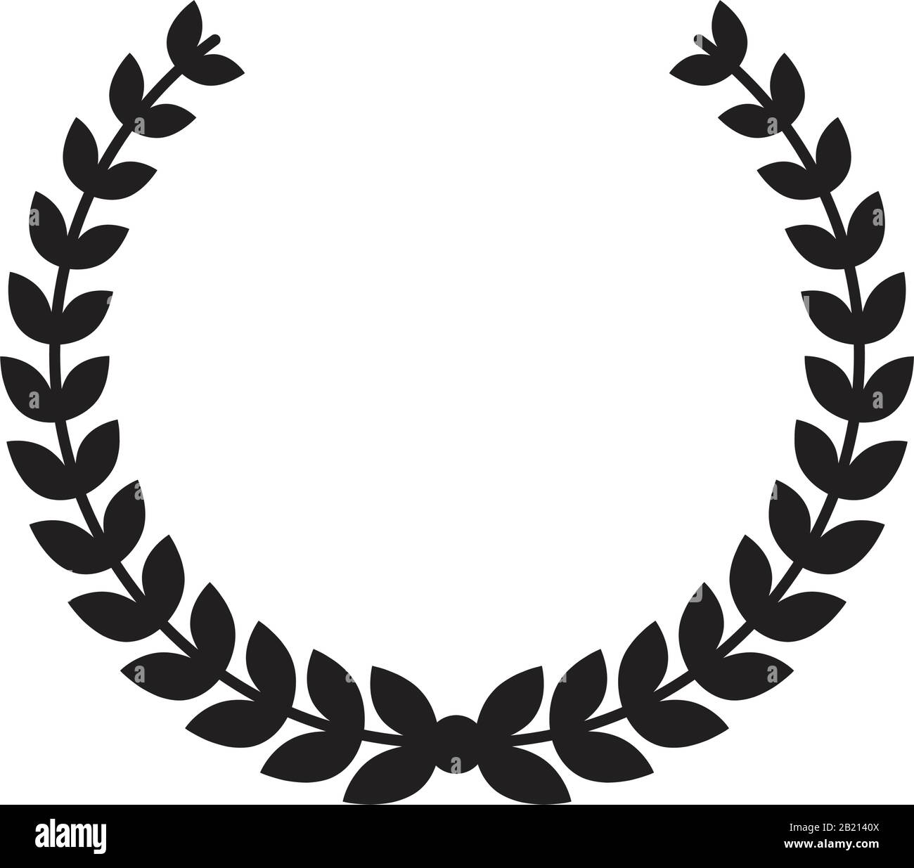 Greek wreaths and heraldic round element with black circular silhouette. set of laurel, fig and