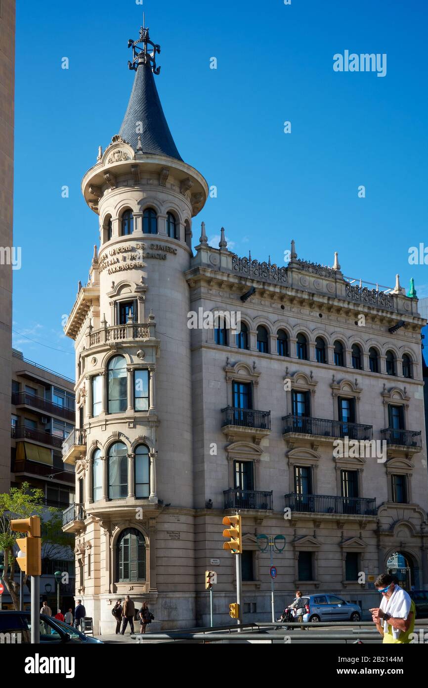 TARRAGONA, SPAIN - MAY 12, 2017: View of the building of the Chamber of Commerce, Industry and Navigation in Tarragona. Stock Photo