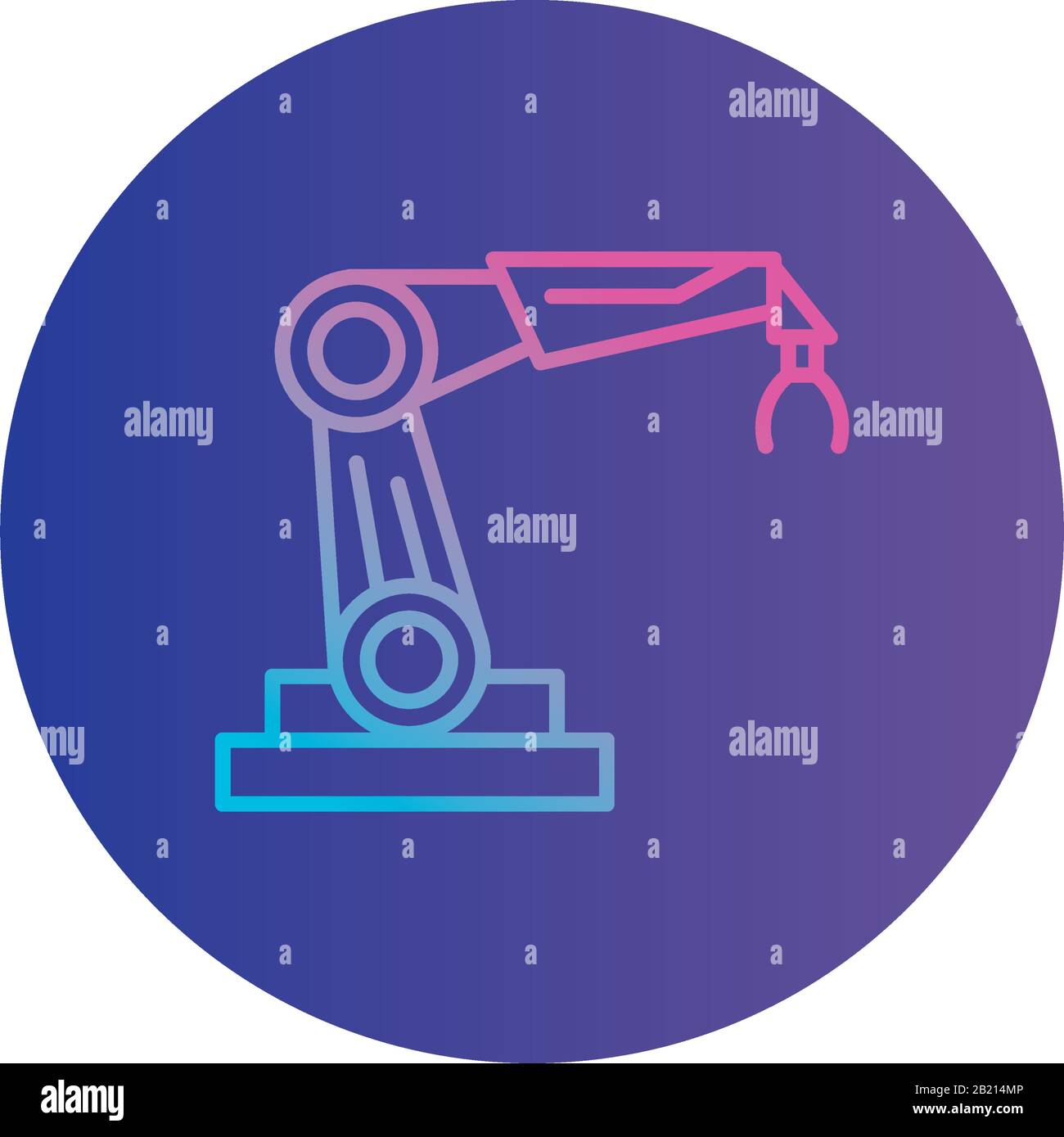 robot arm gradient style icon design, futuristic virtual technology ...