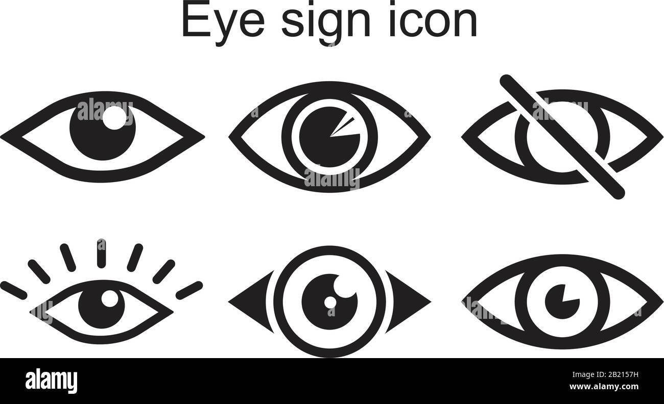 Eye Sign Icon template black color editable. Eye Sign Icon symbol Flat ...
