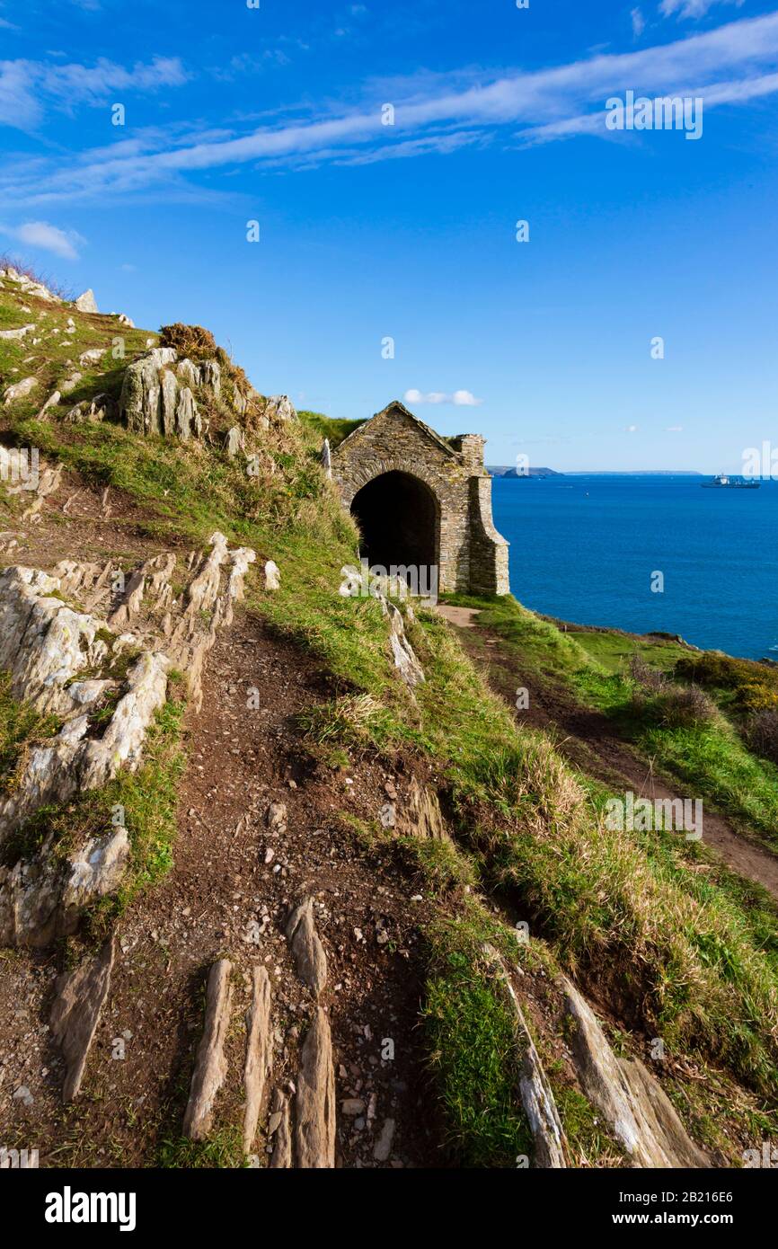 Penlee Battery on Rame Head peninsular, Cornwall, England. Used in the