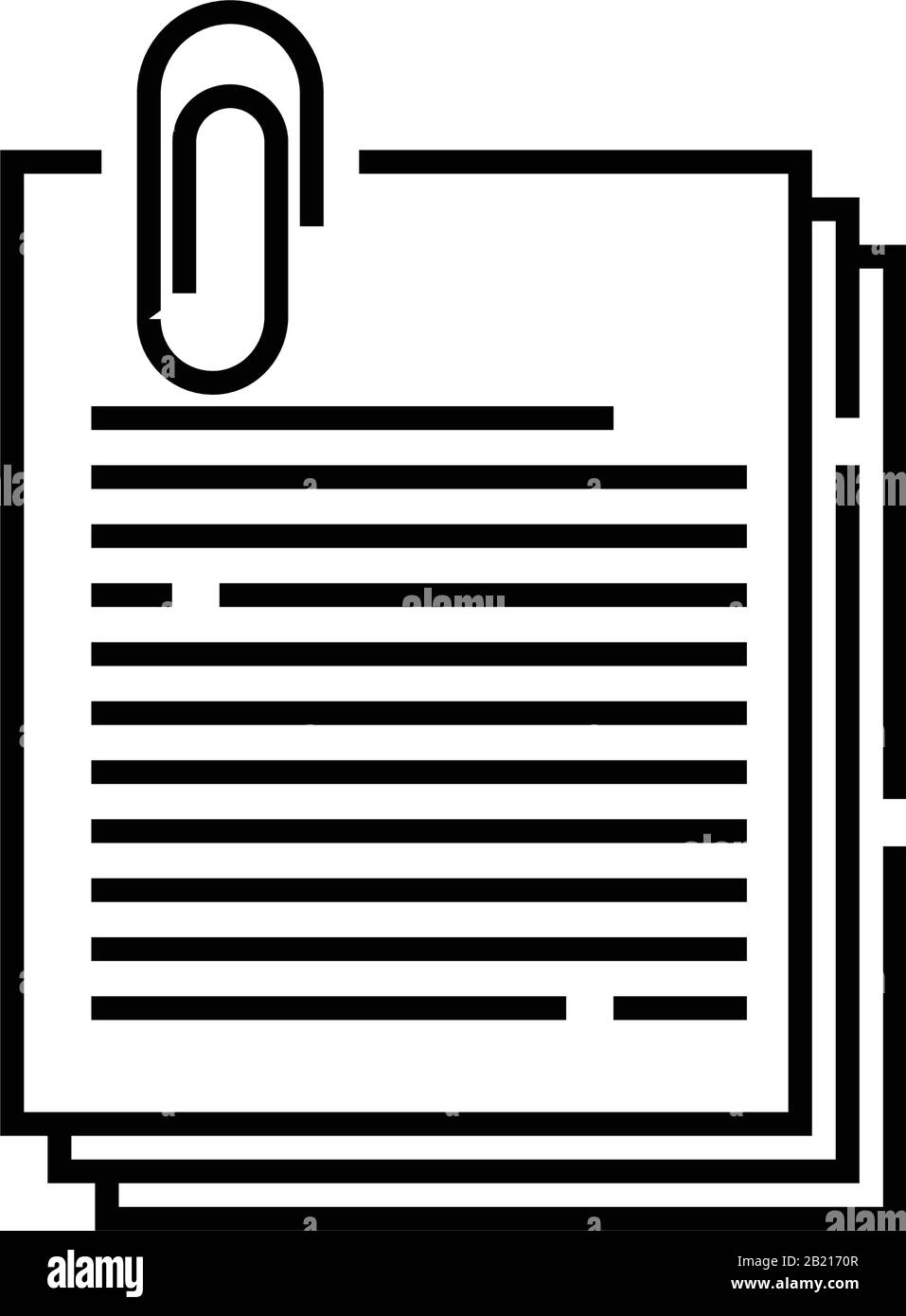 Office notes line icon, concept sign, outline vector illustration ...
