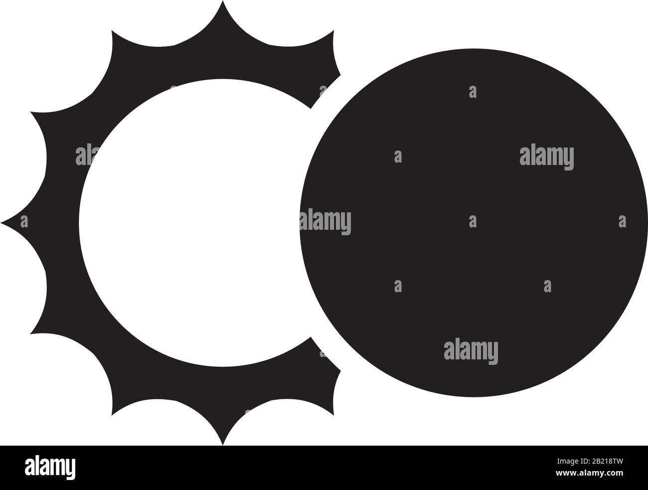 phases of solar and lunar eclipse vector icon template black color ...