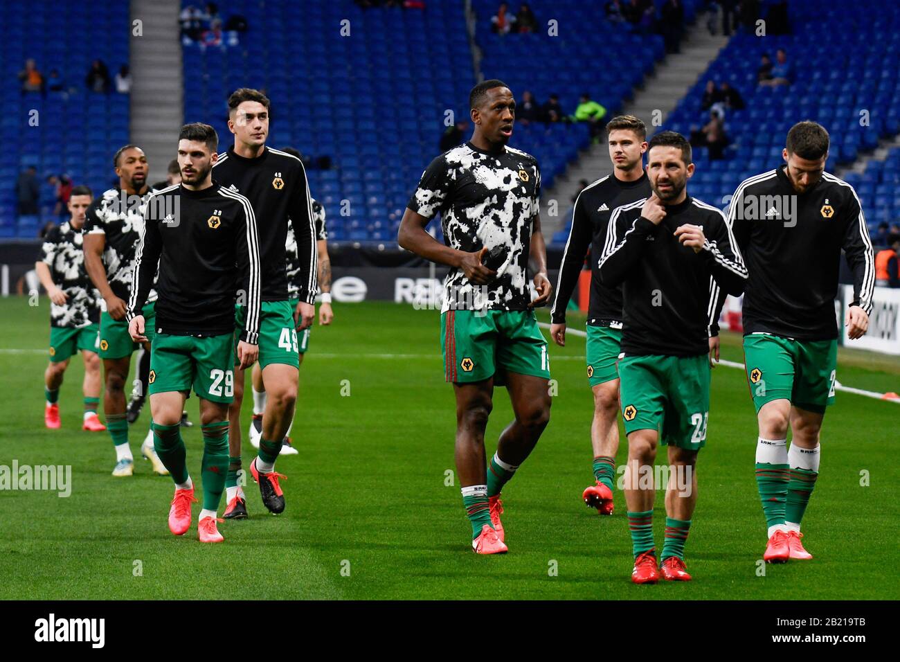 BARCELONA, 27-02-2020. UEFA EUROPA League, 1/16. RCD Espanyol - Wolverhampton Wanderers. Wolverhampton Wanderers players Credit: Pro Shots/Alamy Live News Stock Photo