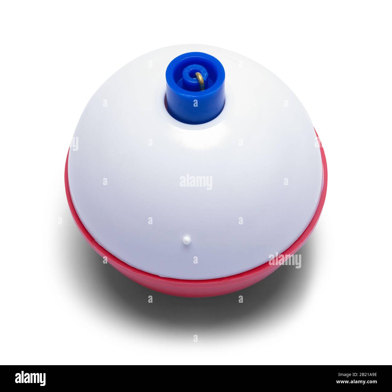 Plastic Round Fishing Bobber Isolated on White Background Stock Photo