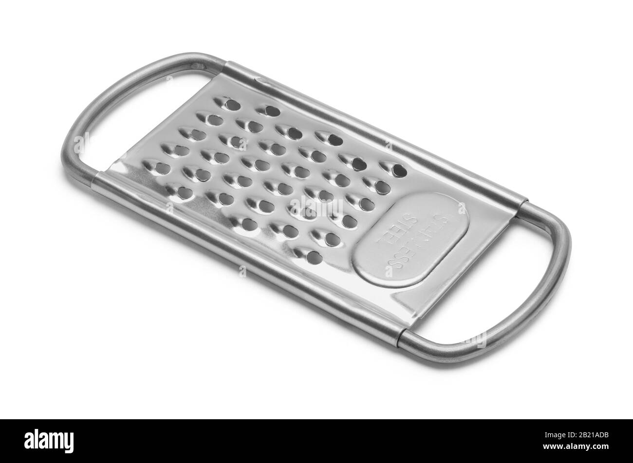 Small Metal Grater Isolated on White Background. Stock Photo