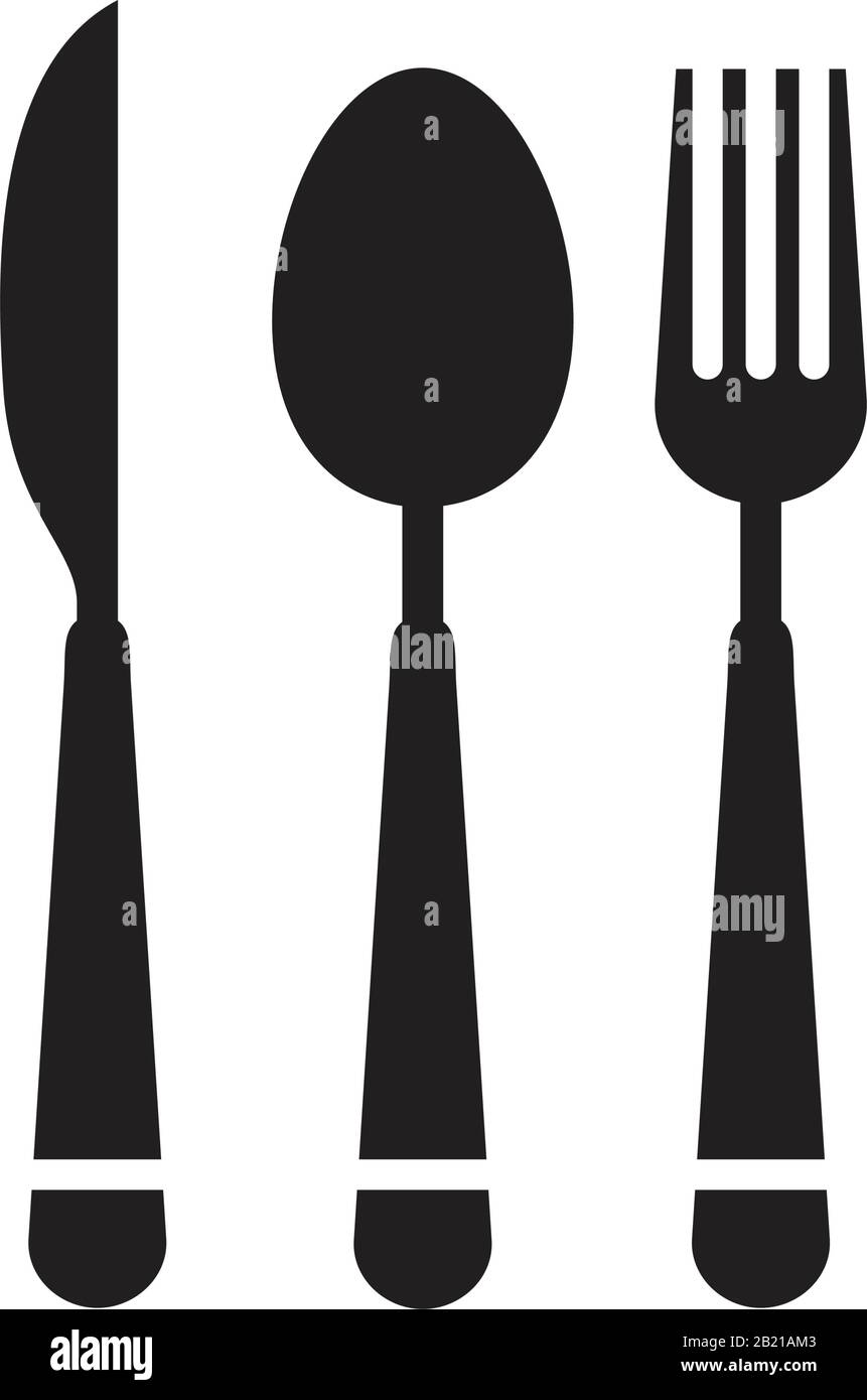 Vector cutlery, Fork, knife Icon template black color editable. Vector cutlery, Fork, knife Icon symbol Flat vector illustration for graphic and web d Stock Vector