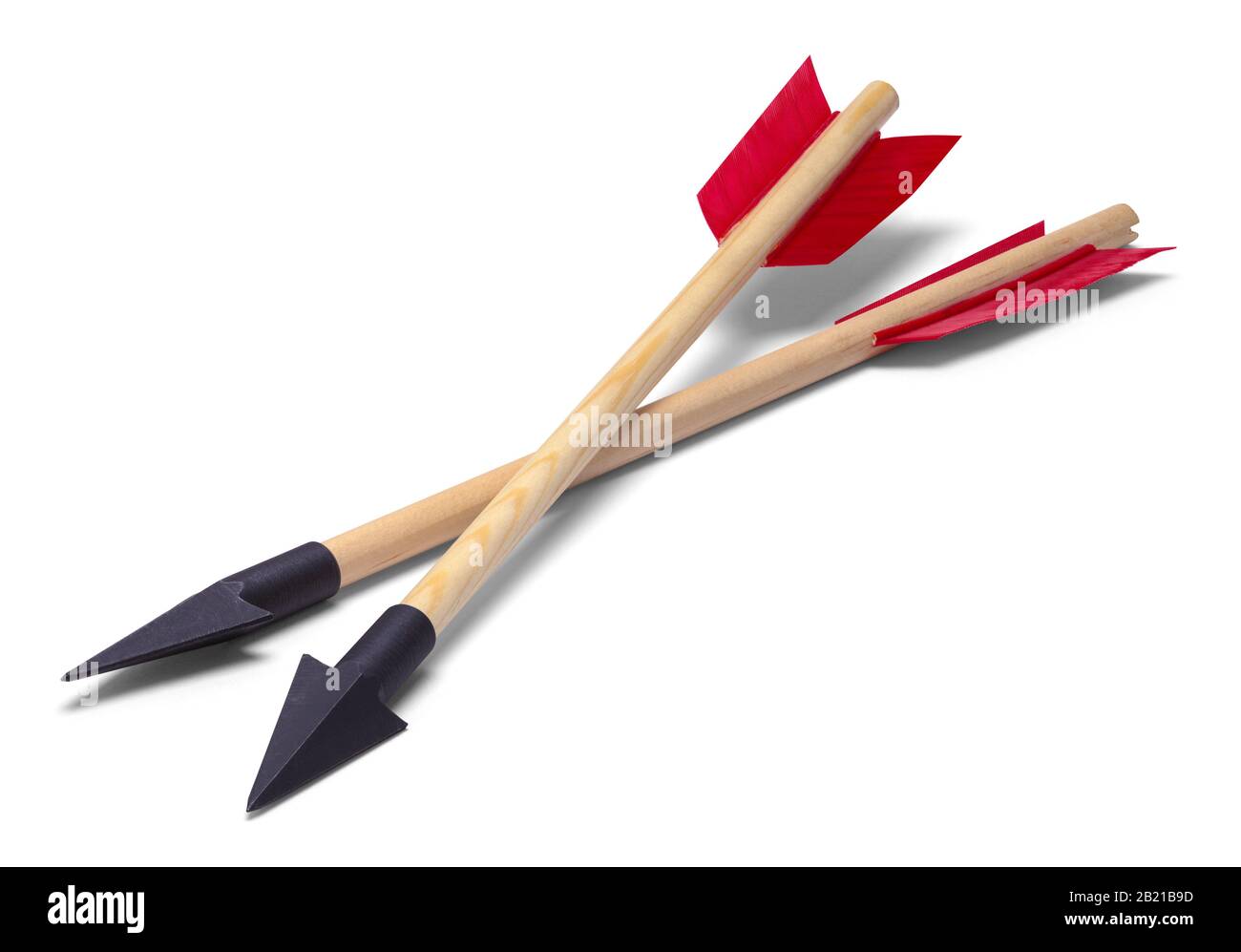 Two Arrows Crossed Isolated on White Background. Stock Photo