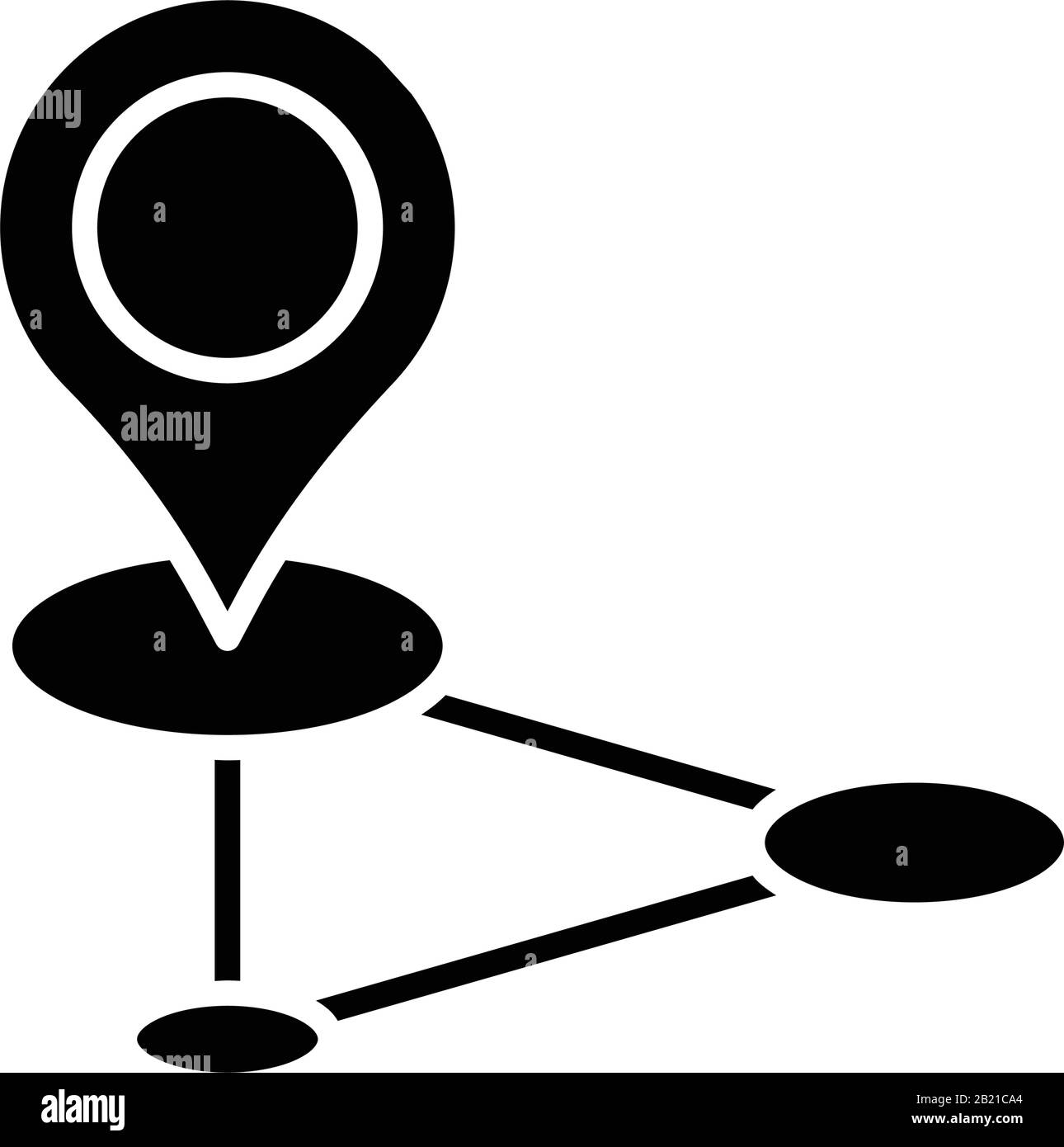 Destination black icon, concept illustration, vector flat symbol, glyph ...