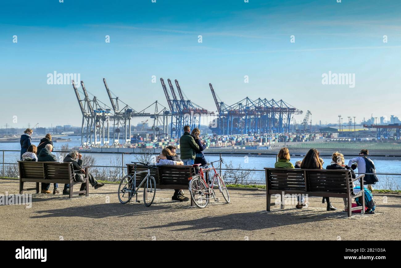 Aussichtsplattform Altonaer Balkon, Altona, Hamburg, Deutschland Stock
