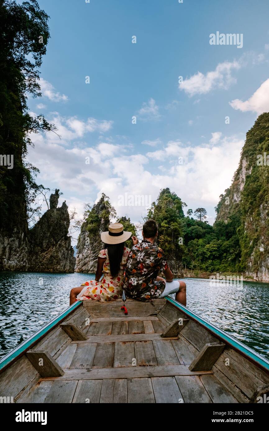 Khao Sok National park Thailand, couple on vacation at Khao Sok ...