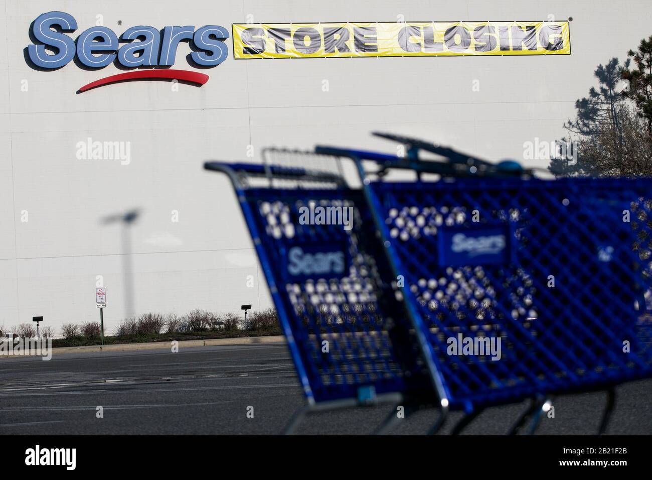 A 'Store Closing' outside of a soon to be closed Sears retail store