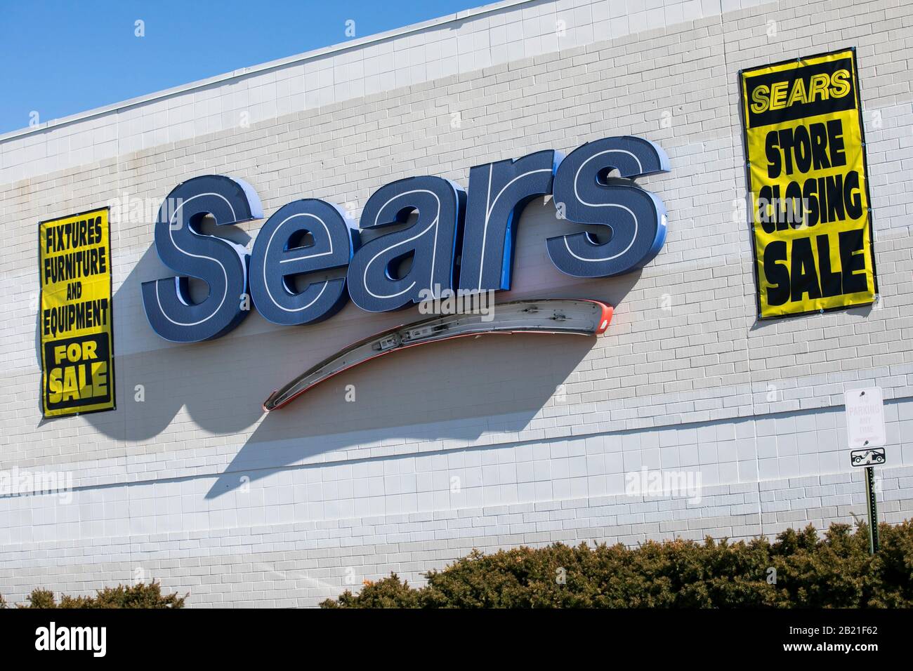 A 'Store Closing' outside of a soon to be closed Sears retail store